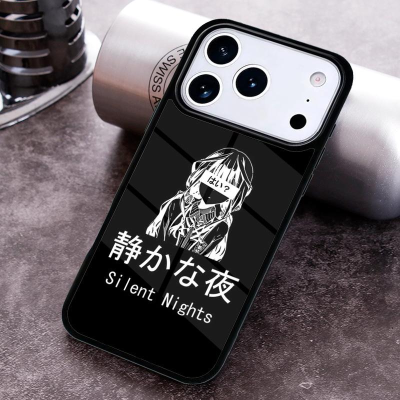 Vaporwave Aesthetic Sad Anime Phone Case For iPhone 17,16e,15,14,13,12,11,Mini,Pro,MAX soft Silicone Cover