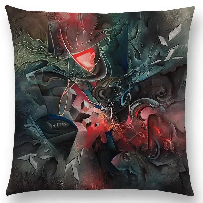 Nowy d Drukowany Wspaniały Abstrakcyjny Obraz Rzeźba Tajemniczy Wzór Fantastyczna Poszewka na Poduszkę Sofa Narzuta Poszewka na Poduszkę