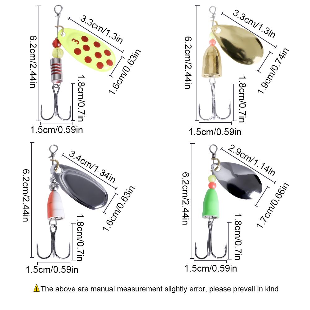 FTK Spinner Bait Hard Lures Spoon Artificial Metal Fishing Lures With Treble Hooks Fishing Tackle For Bass Pike