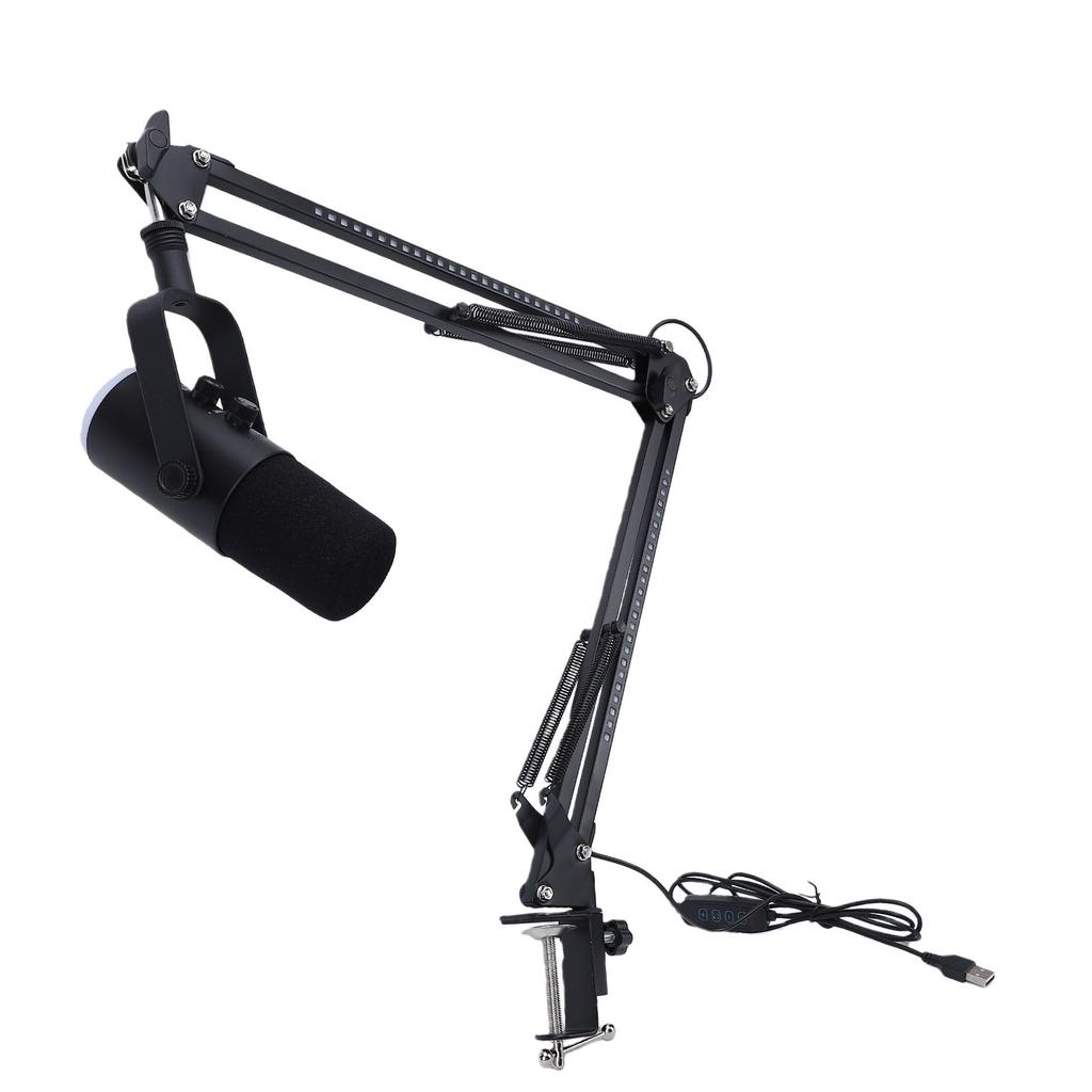 Gaming USB Microphone for PC Dynamic RGB Noise Cancellation Condenser Mic with Boom Arm for Strming Podcast