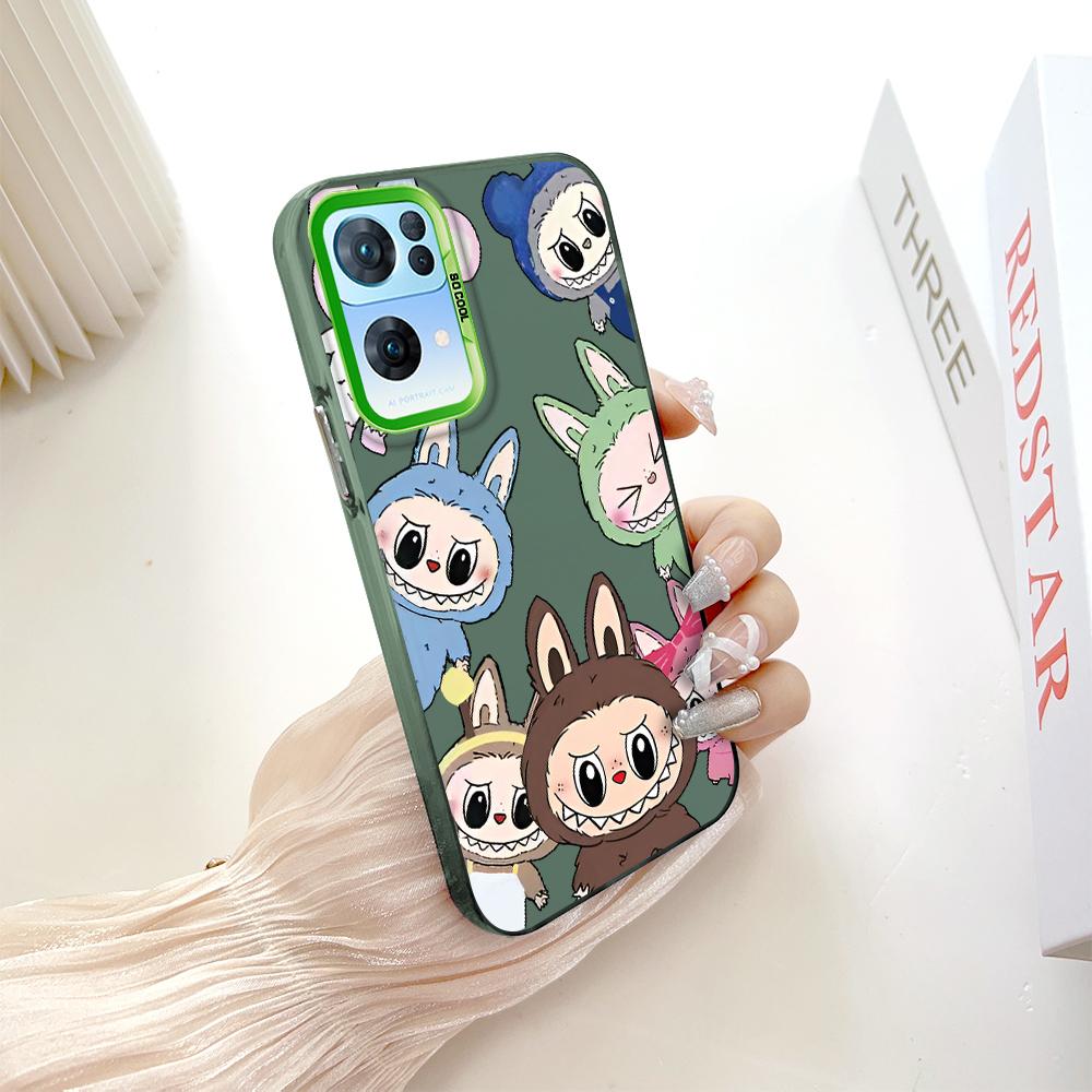 Painted Pattern Colorful Sliver Double Sided Hard Shell Shockproof Anti-fall Phone Casing for OnePlus OPPO Reno Realme
