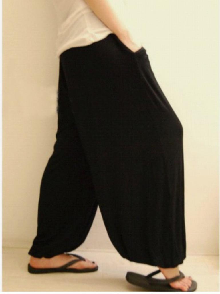 Yoga and Tai Chi Relaxed Silhouette [phalatina] Pants, Spring/Summer, Lightweight, Fit, Comfortable, Sweat-Proof, Sporty, Easy-Movement (01. Black,