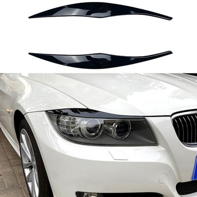 Pentru BMW Seria 3 E90 E91 2005-2011 2 buc Lampă pentru faruri pentru sprâncene Capac decorativ pentru pleoape negru lucios/Decor faruri din fibră de carbon
