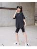 Women's Plus Size Yoga Set: Loose Short Sleeve T-Shirt & Gym Shorts