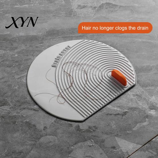 Floor Drain Cover Silicone with Handle, Universal Shower Tub Stopper, Sewer Anti-Odor Deodorizing Mat for Bathroom Kitchen Laundry Room Stopper
