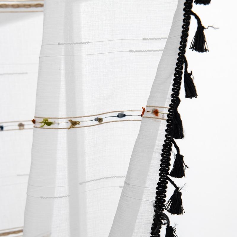 Special For Curtains, Black Tassel, Simple Style, Kitchen Curtain Bay Window, Curtain, Window Screen, Translucent Window