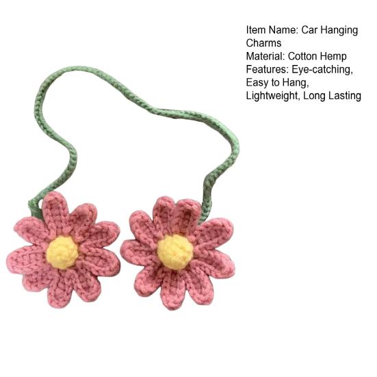 Handmade Flower Ornament Realistic Easy To Hang Car Rear View Mirror Hanging Charm Automotive Interior Ornament