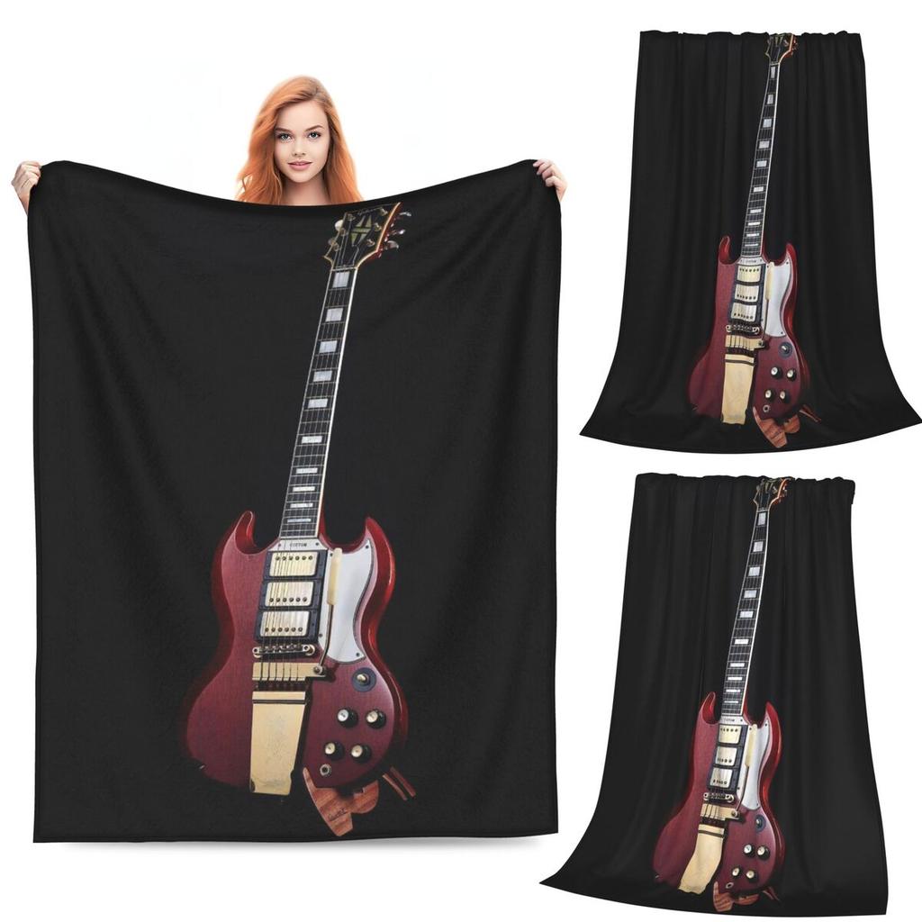 Electric Guitar 3D Classical Guitar  Blankets Fleece Sofa Throw Blanket Lightweight for Couch Bedding Travel Throws Bedspread