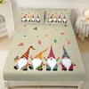 3-teiliges Weihnachtswichtel-Druck Spannbettlaken-Set in mehreren Größen, bequeme Bettdecke, Schlafzimmer-Bettwäsche-Dekoration, maschinenwaschbar