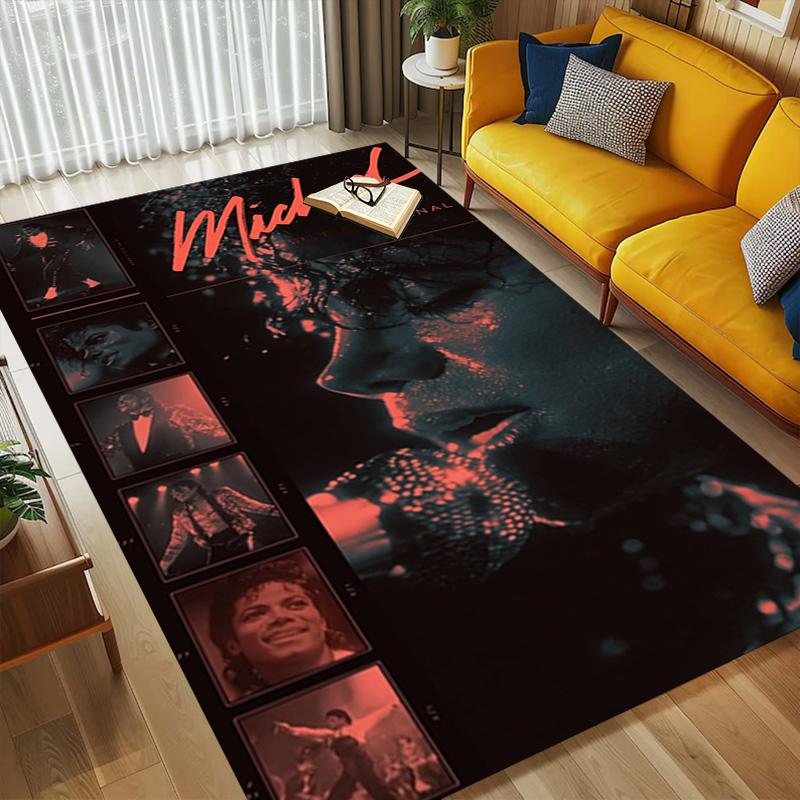 Michael Jackson Wohnzimmer rutschfester Bereichsteppich Weicher Teppich für Schlafzimmer Spielzimmer Kinderzimmer Sofa Büro Heimdekoration Fußmatte