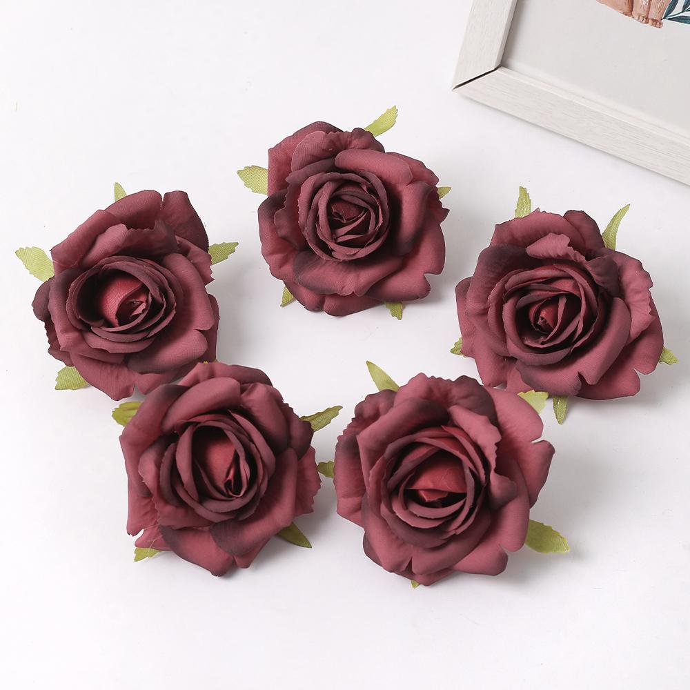 3/5Pcs Rose Artificial Flowers Heads 7cm Silk Fake Flowers for Home Decor Wedding Brides Decortion DIY Craft Gift Accessories