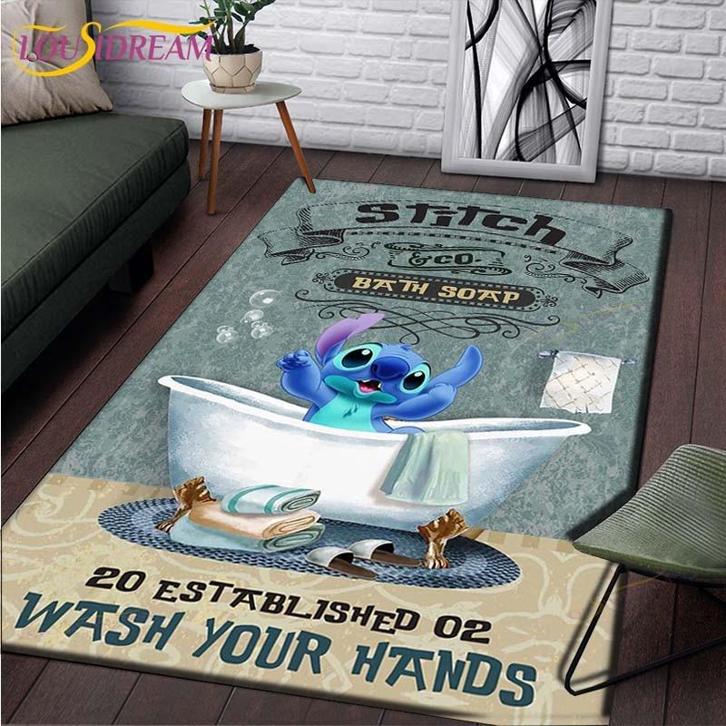 Anime Stitch Pattern Carpets Living Room Anti-Skid Area Rug Kids Bedroom Mats Yoga Mat Large Carpet Decor