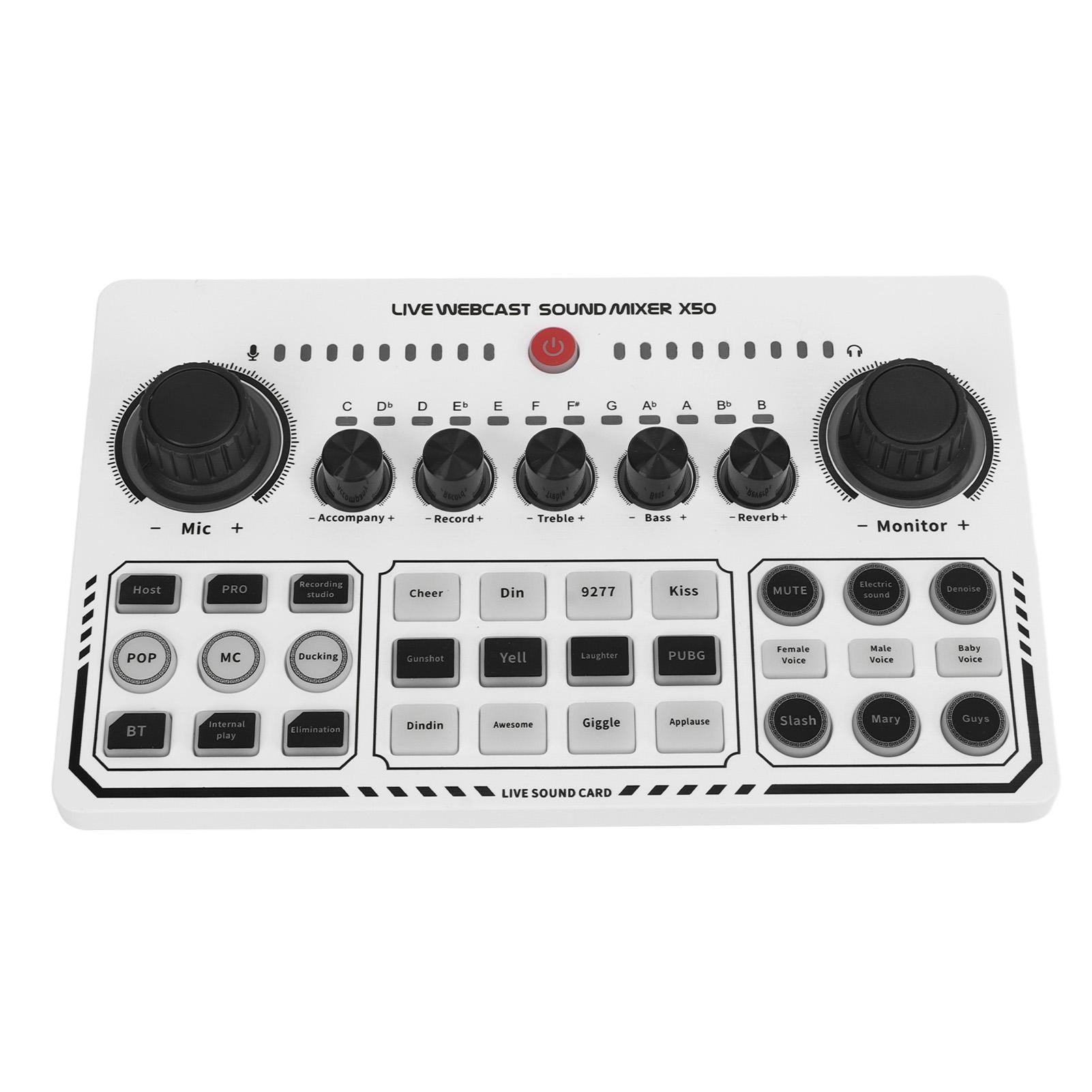 

Live Sound Card Intelligent Noise Reduction USB Mini Sound Mixer Board for Music Recording Karaoke Singing