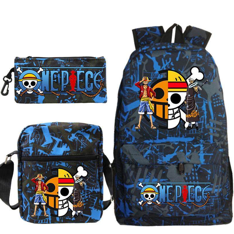 School Bag Large Capacity, Junior High School Students, Primary School Students, School Bag Three-Piece Set, Backpack, Messenger Bag, Stationery Bag
