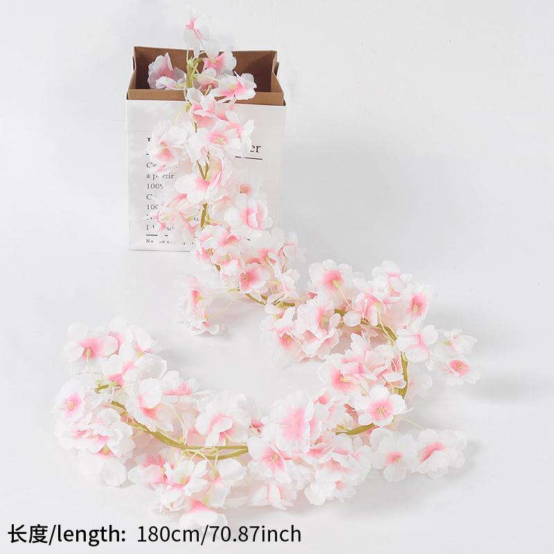 

180СМ Искусственная Лоза из Цветов Сакуры Садовая Вечеринка Свадебная Арка Свадебное Украшение Домашний Декор Комнаты Рождественские Искусственные Растения Украшение