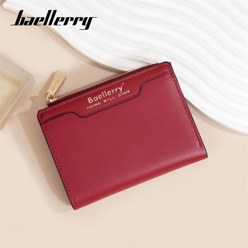 Baellerry Women Fashion Wallets Artificial Leather Bifold Purse Short Card Holder Coin Purse