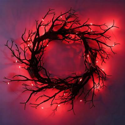 Halloween Dekorieren Kranz Licht Up Zubehör Ornamente Spooky Party Mit Licht Glowing Girlande Für Front Tür Wand