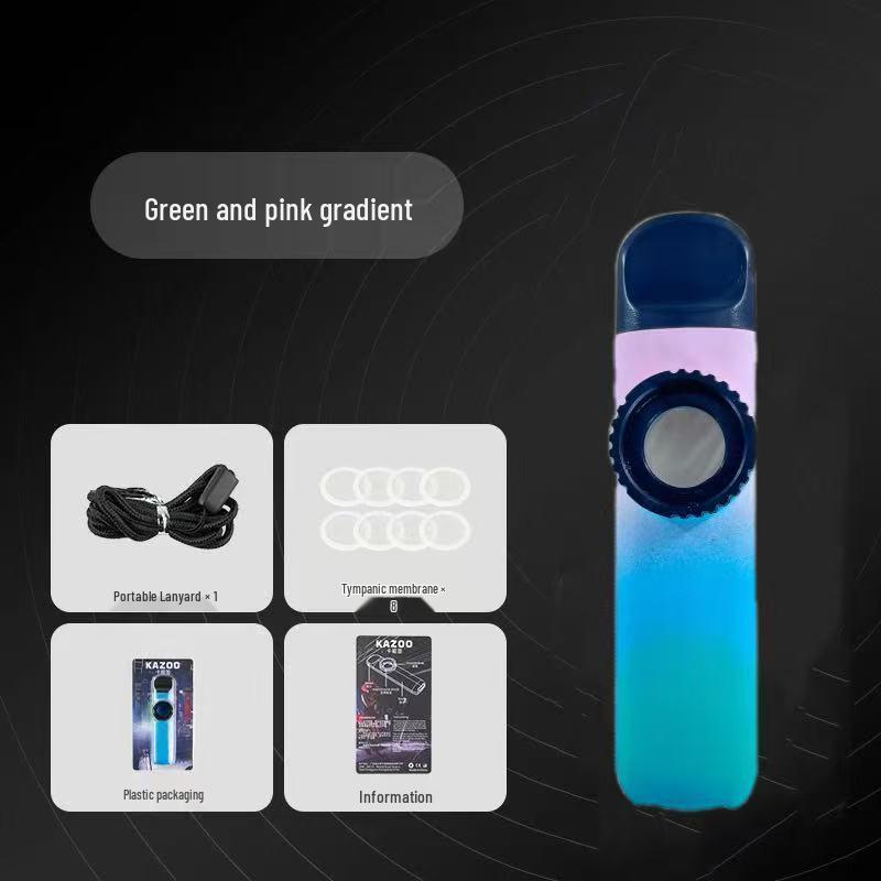 Gradient Color Double Hole Kazoo with Double Membrane - High Low Tone Kazoo Instrument