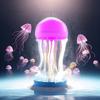 3D Bionic Jellyfish Night Lights RGB Gradient Cute Bedside Lamp Intelligent Voice Control Ambient Sensing Lights Table Lamp