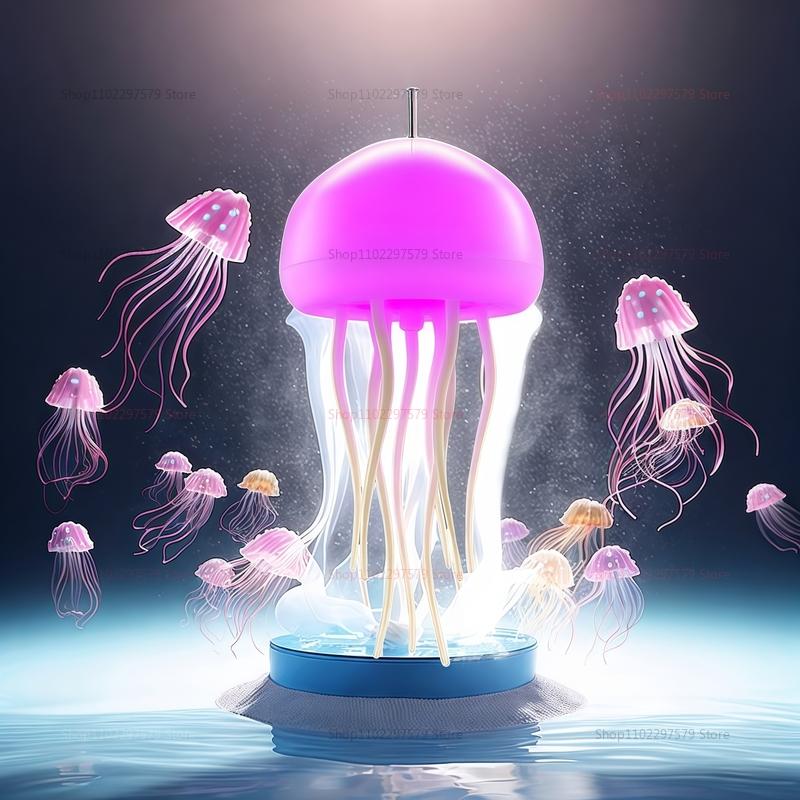 3D Bionic Jellyfish Night Lights RGB Gradient Cute Bedside Lamp Intelligent Voice Control Ambient Sensing Lights Table Lamp