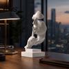 Gold Black White Figurine Abstract Faceless Sculpture, Modern Minimalist Silence Resin Statue, Luxury Light Figure Home Decor for Office