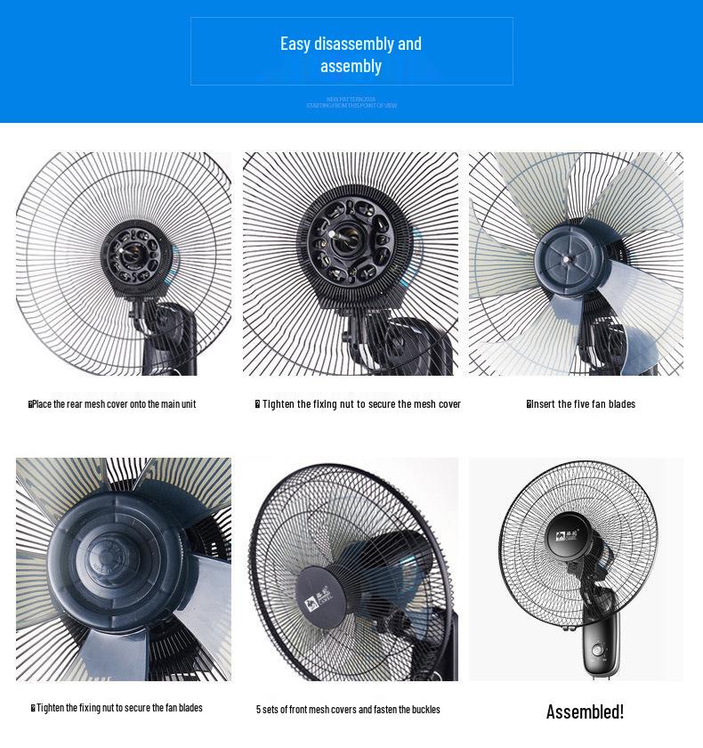 Camel Copper Electric Oscillating Floor Fan with Timer & Remote - Low Noise Industrial Stand Fan