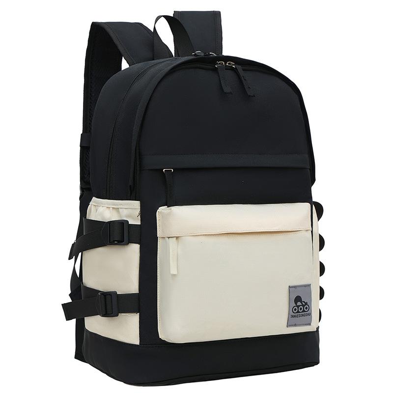 

Школьный рюкзак 2025 новый модный рюкзак для путешествий на открытом воздухе, универсальный школьный рюкзак для ученика средней школы, большой вместимости, для активного отдыха на природе чёрный