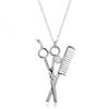 Trendy Hairdresser Necklace: Scissors, Comb, Hair Dryer Pendant