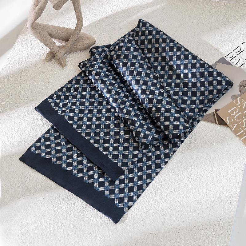 Men's Business Scarf 100% Mulberry Silk Silk Scarf British Style Pattern Fashion Commuter Versatile Scarf Wholesale