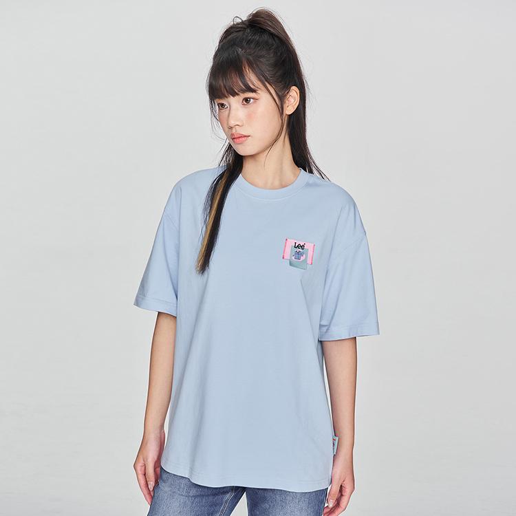 Lee T-Shirts Unisex Sky Blue Crew Neck Moderate LUT0092503RX00FA07954