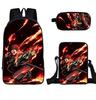 New Cartoon Super Moon Blade Three Piece Backpack Set for Primary and Secondary School Students
