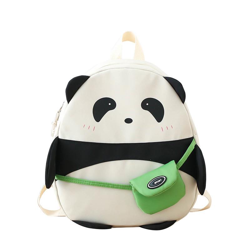 Kids Panda Cartoon School Backpack Lightweight Nylon For Preschool Unisex