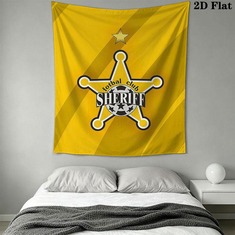 FC Sheriff Wall Hanging Printed Fabric Blanket Decorative Tapestries for Bedroom Living Room Home Decor