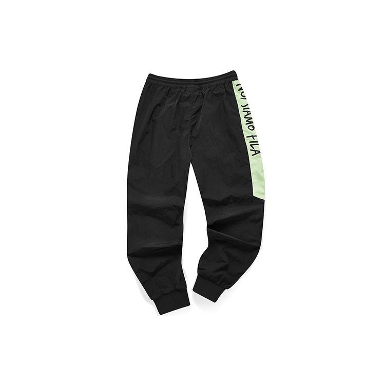 Fila Fusion Retro Sports Printed Loose Woven Jogger Pants Women Bottoms Deep-Black T11W131803F-BK
