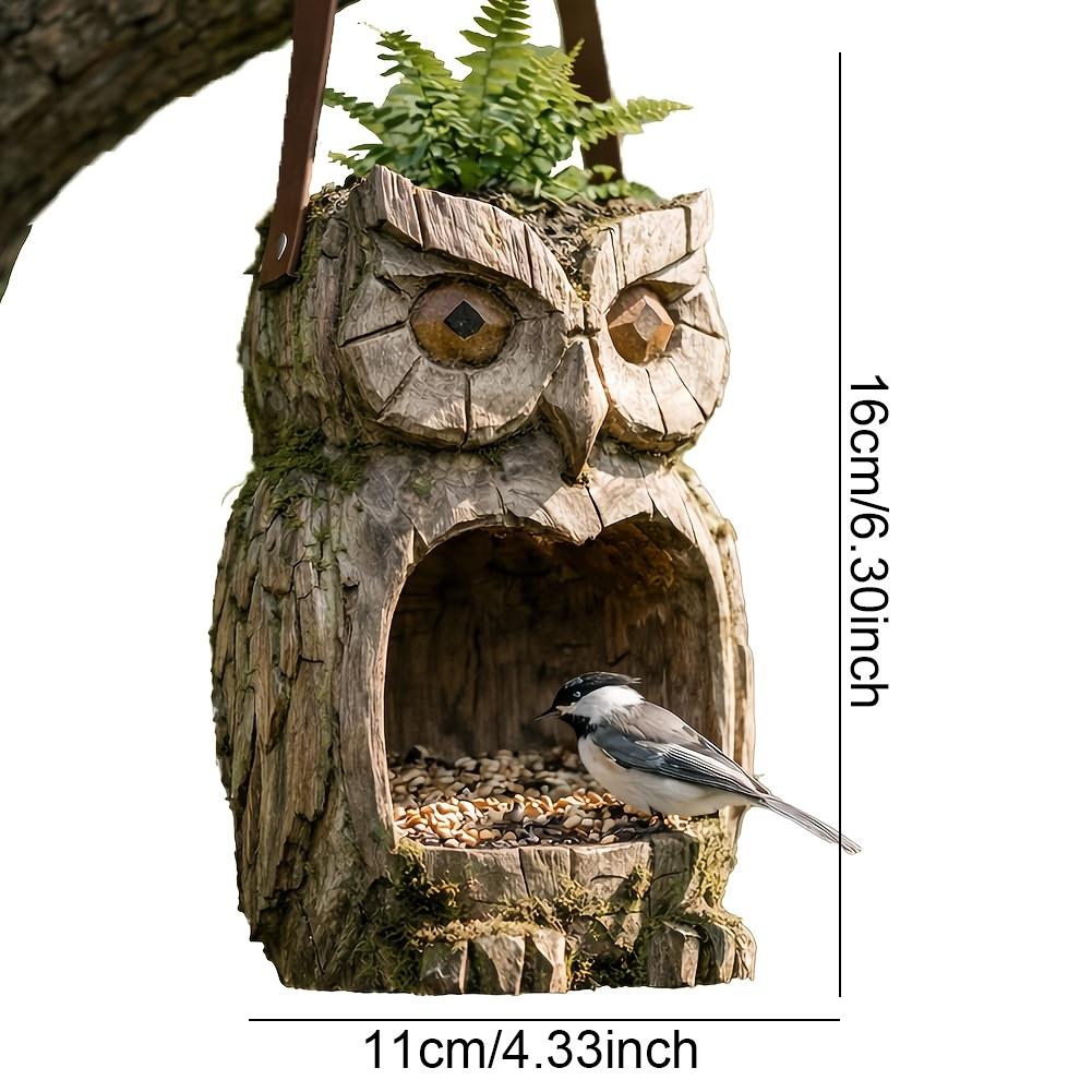 

Owl Bird Feeder for Outdoor Hanging Bird Feeder Wild Birds Resin Hanging Feeders Large Wild Feeing for Chickadees