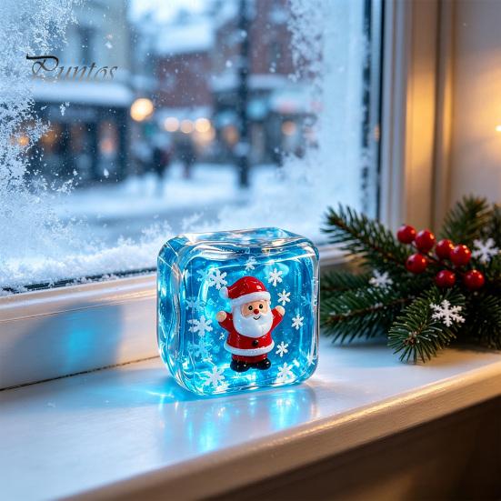 Halloween Party Favors Stress Relief Toy for Christmas, Anxiety Reduction Ice Cube Squeeze Relieving Toy, Slow Rising Clear Sensory Holiday
