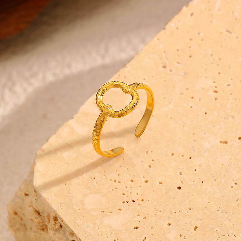 New Open Gold Circle Titanium Steel Ring 111 Non-fading Stainless Steel Ring High-end Jewelry Women