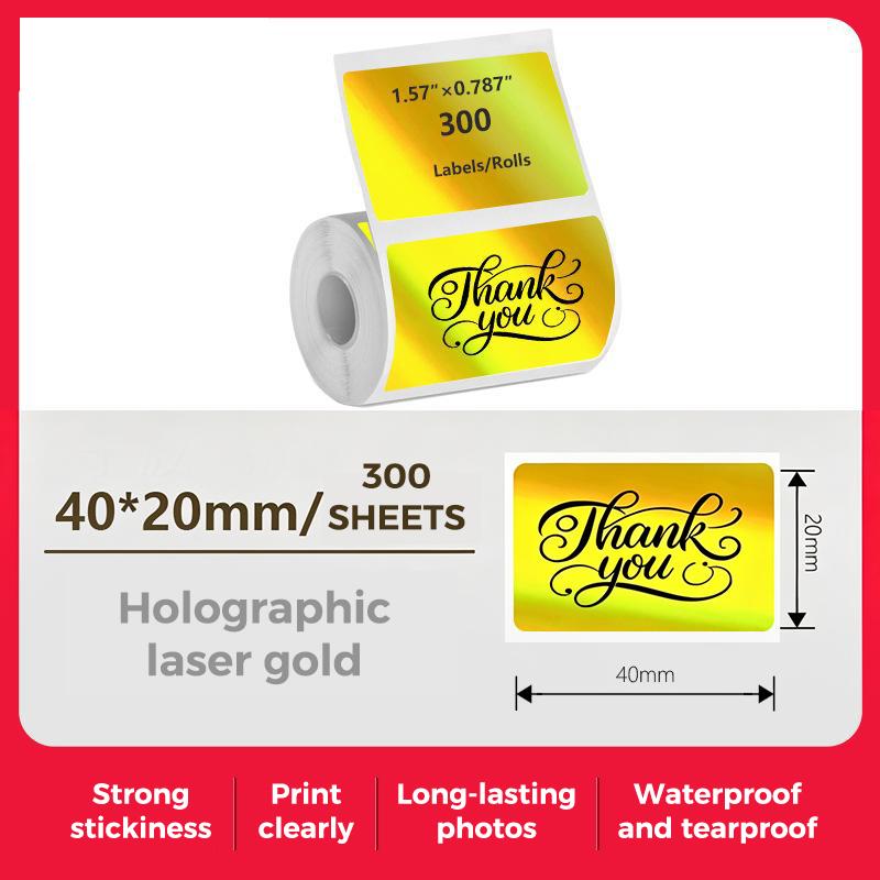 Laser Print Self Adhesive Thermal Label Roll 40x20mm 1 Roll Compatible with M110 M120 M200 M220 Munbyn Printers