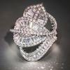 Luxury Leaf Finger Ring Lady Gorgeous Fashion Female Party Accessories with Bright Cubic Zirconia Stylish Jewelry Gifts