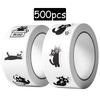 500 Pcs/Set Black Cat Roll Sticker Graffiti Stickers Diy Phone Case Laptop Water Bottle Waterproof Stickers