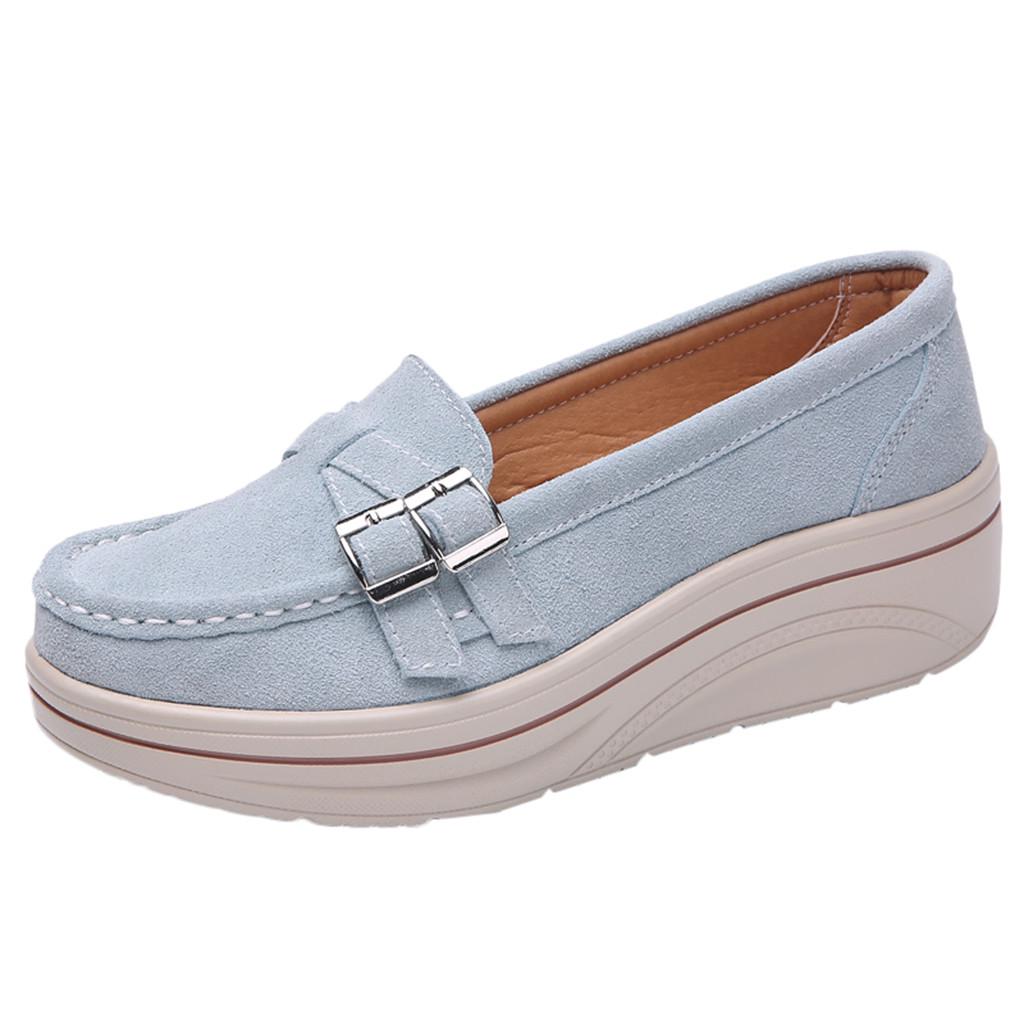 Dámské boty na muffiny kožené boty s tlustým dnem Creepers mokasíny