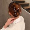 Velvet Winter Pearl Hair Clip Korean Ponytail Holder Hairgrip Crystal Shark Clip Women Hair Claws