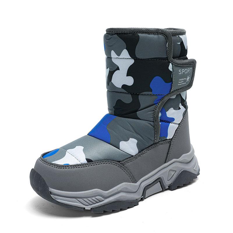 Kids' Winter Camouflage Snow Boots: Warm, Thick, High-Top for Boys and Girls