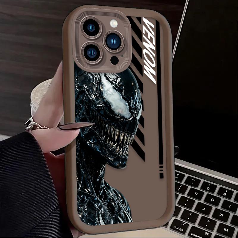 Marvel Venom Carnage Phone Case For iPhone 17 Air 16 16E 15 14 13 12 11 Pro Max X XS X S Max XR SE 2020 SE4 7 8 Silicone Cover
