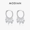 MODIAN 925 Silver Luxury Geometric Stunning Clear CZ Hoop Earrings Fashion Sparkling Dangle Ears For Women Fine Jewelry