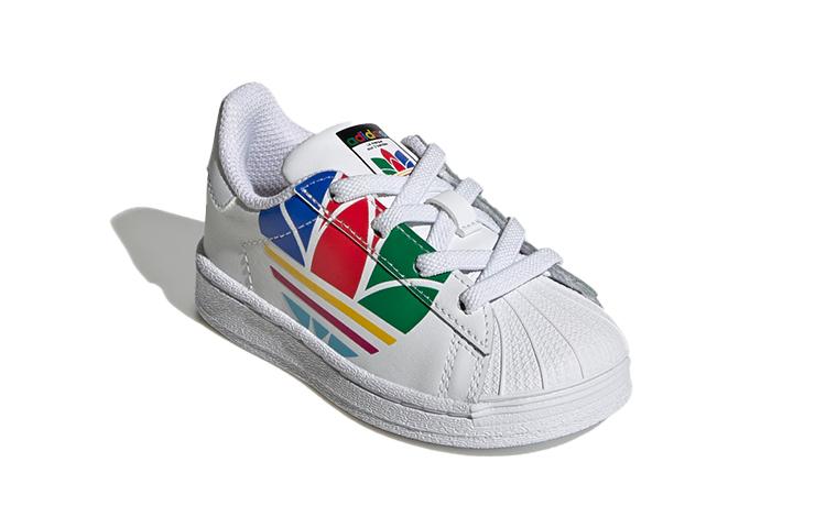 Adidas Originals Superstar Pure EI TD Slip Resistant Cushioning Low top Skateboard Shoes White Red Green FW4017