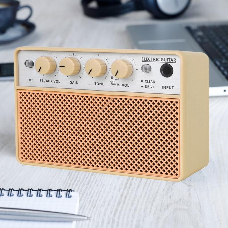 10W Guitar Amplifier Portable Practice Guitar Amp Small Electric Amplifier with Volumes Control Speaker Effect Parts