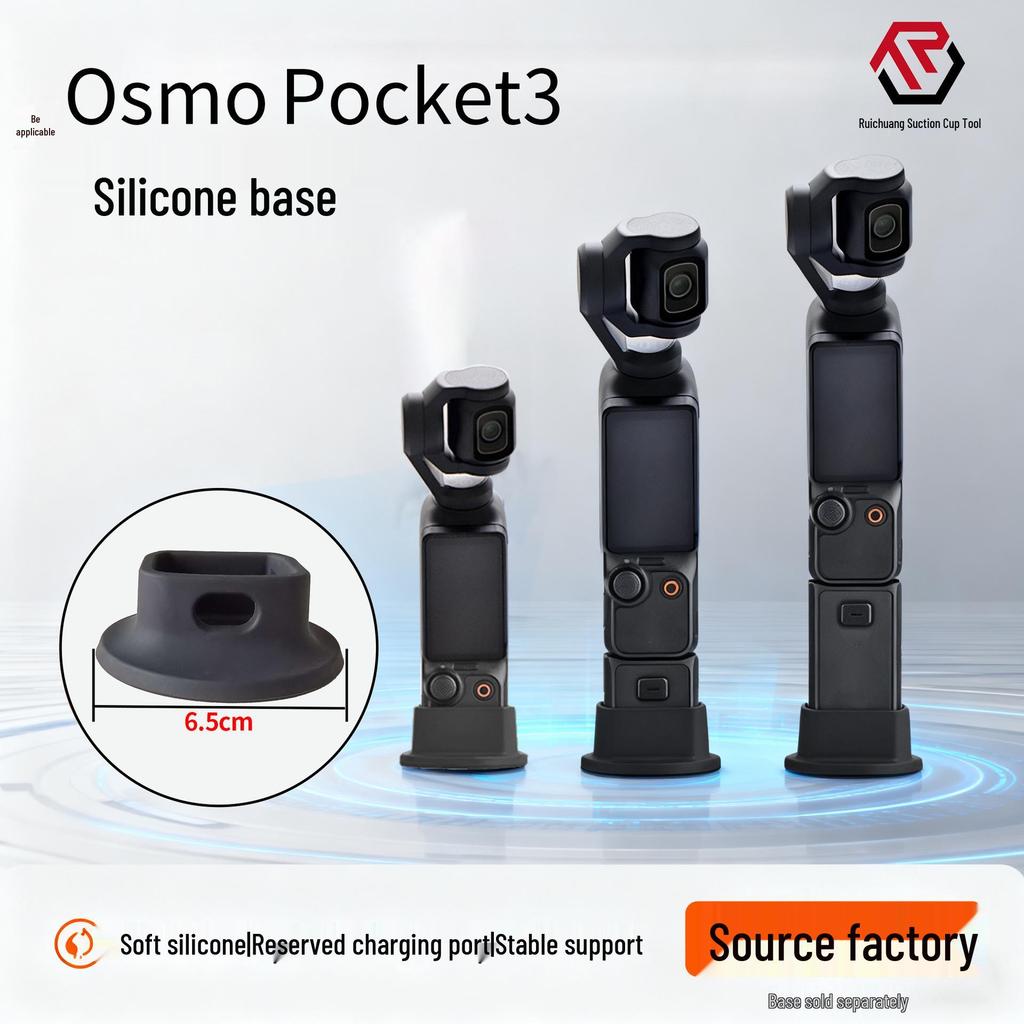 DJI Pocket 3 Kompatible Silikonbasis: Stabile rutschfeste Tischhalterung für Action-Gimbal-Kamera.