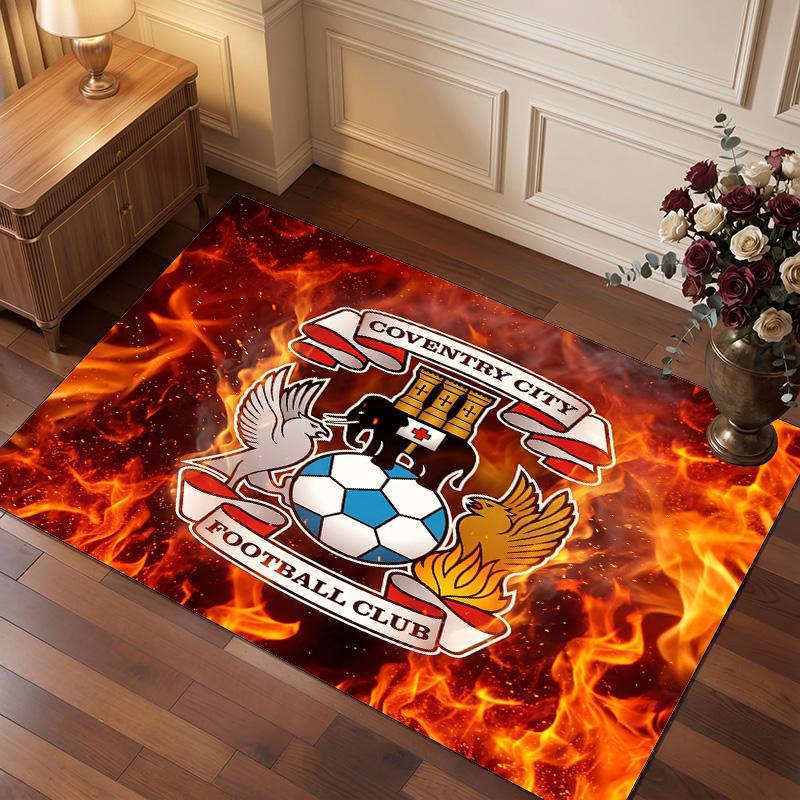 Tappeto in Velluto di Cristallo con Stampa del Coventry City Football, Comodo Assorbente d'Acqua Antiscivolo Tappeto per Pavimenti Interni