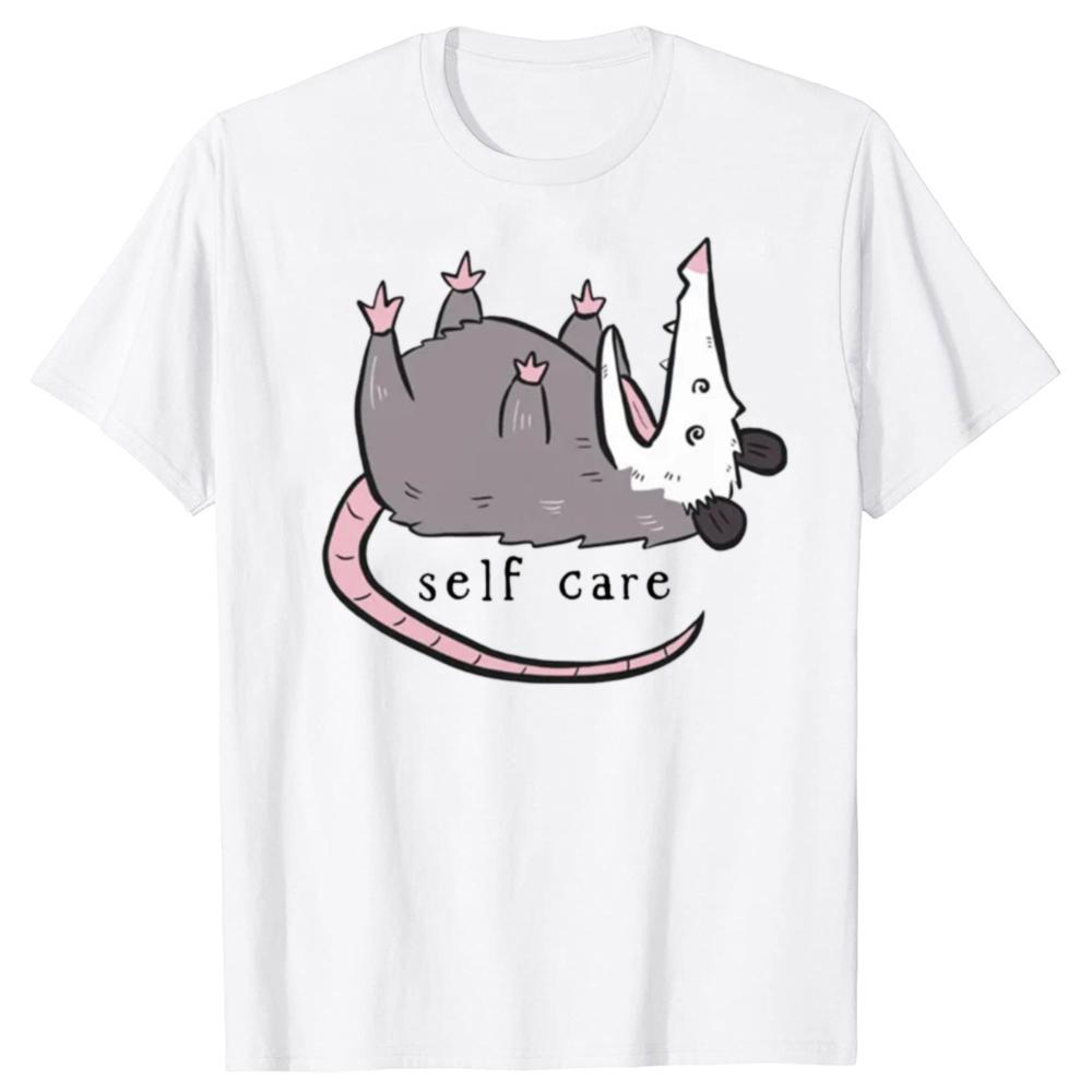 

Opossum Self Care Funny Animal Tshirt High Quality Fashion Oversized Short Sleeve Tshirts Unisex Casual Pure Cotton T Shirts ... 5XL різнокольоровий